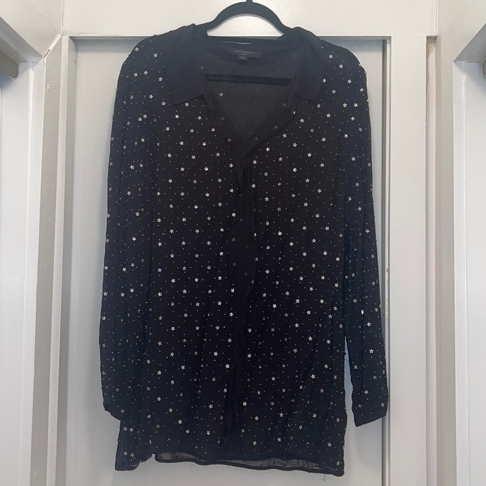 All Saints Shalien Star Blouse. Size Large.